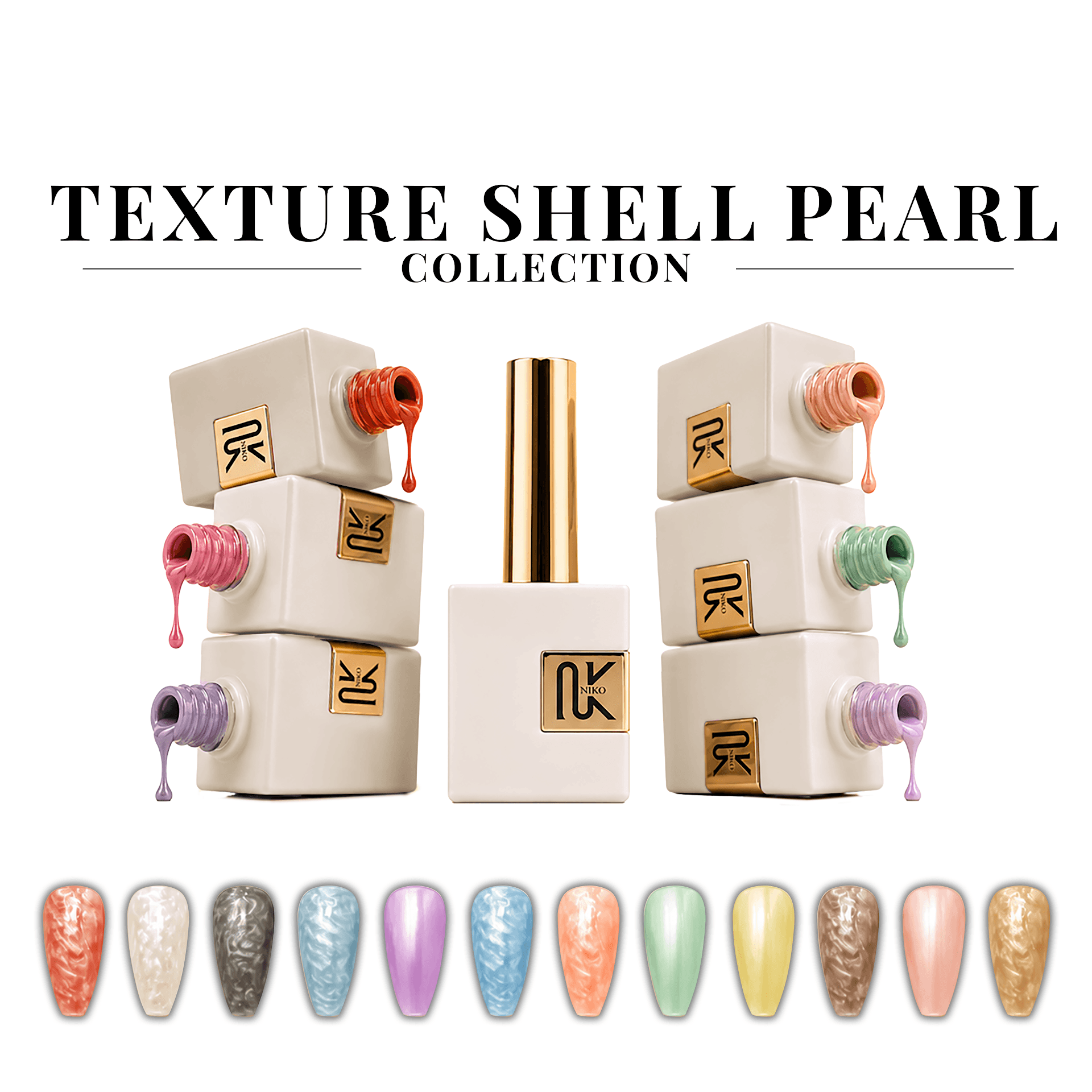 NIKO TEXTURE SHELL PEARL GEL COLLECTION 1-12